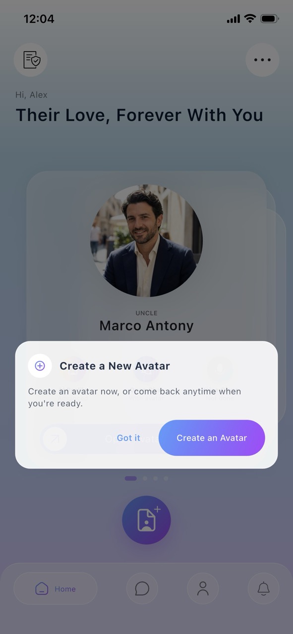 Create a new ForeverMe avatar