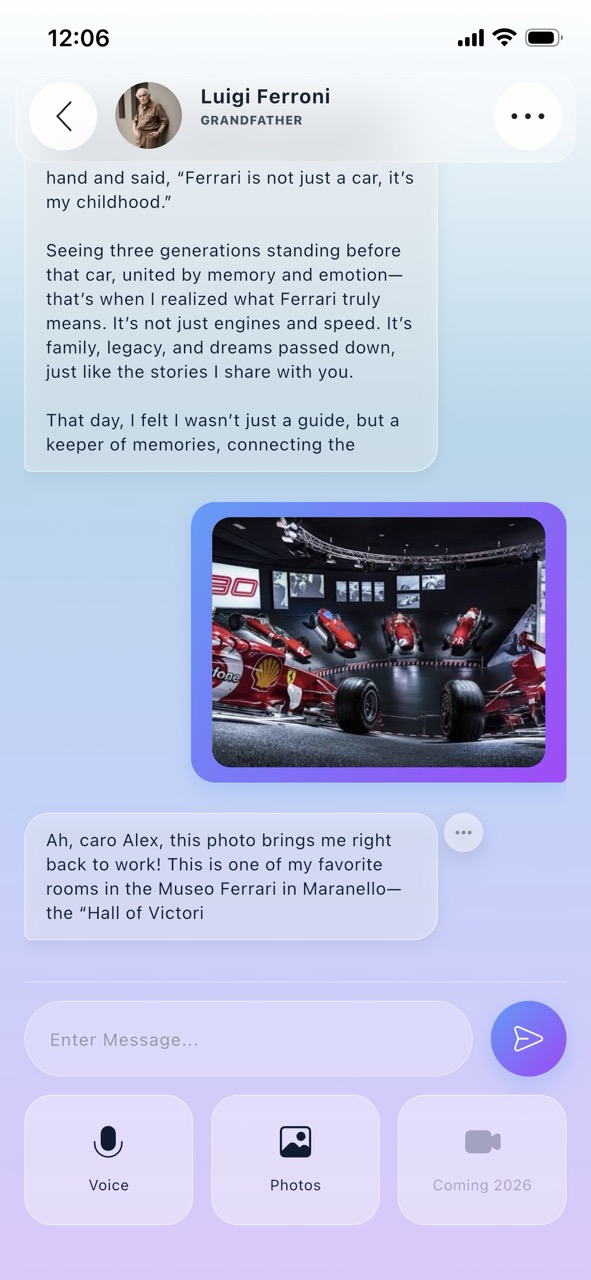 ForeverMe memory screen